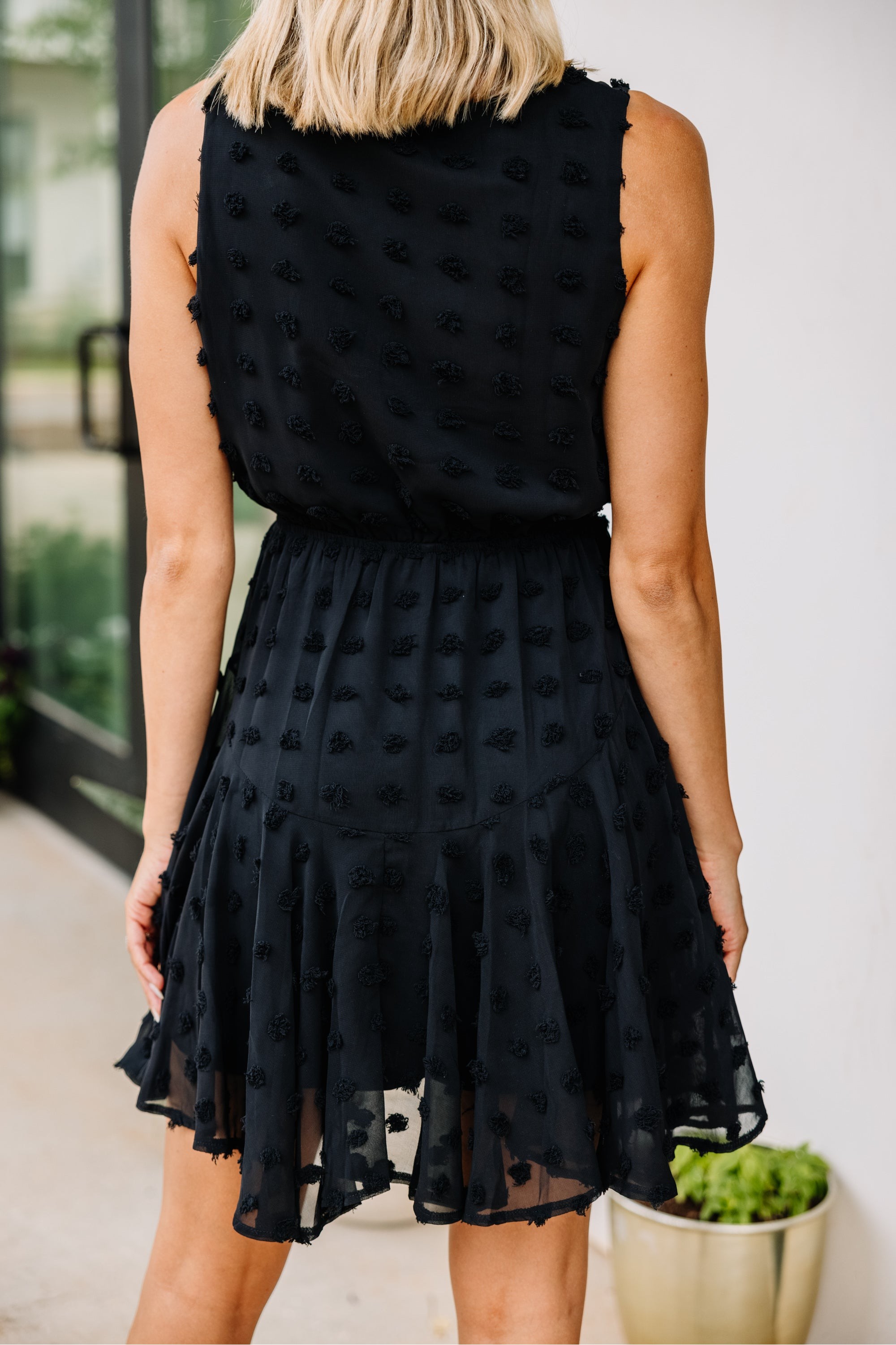 Darling Love Black Swiss Dot Dress