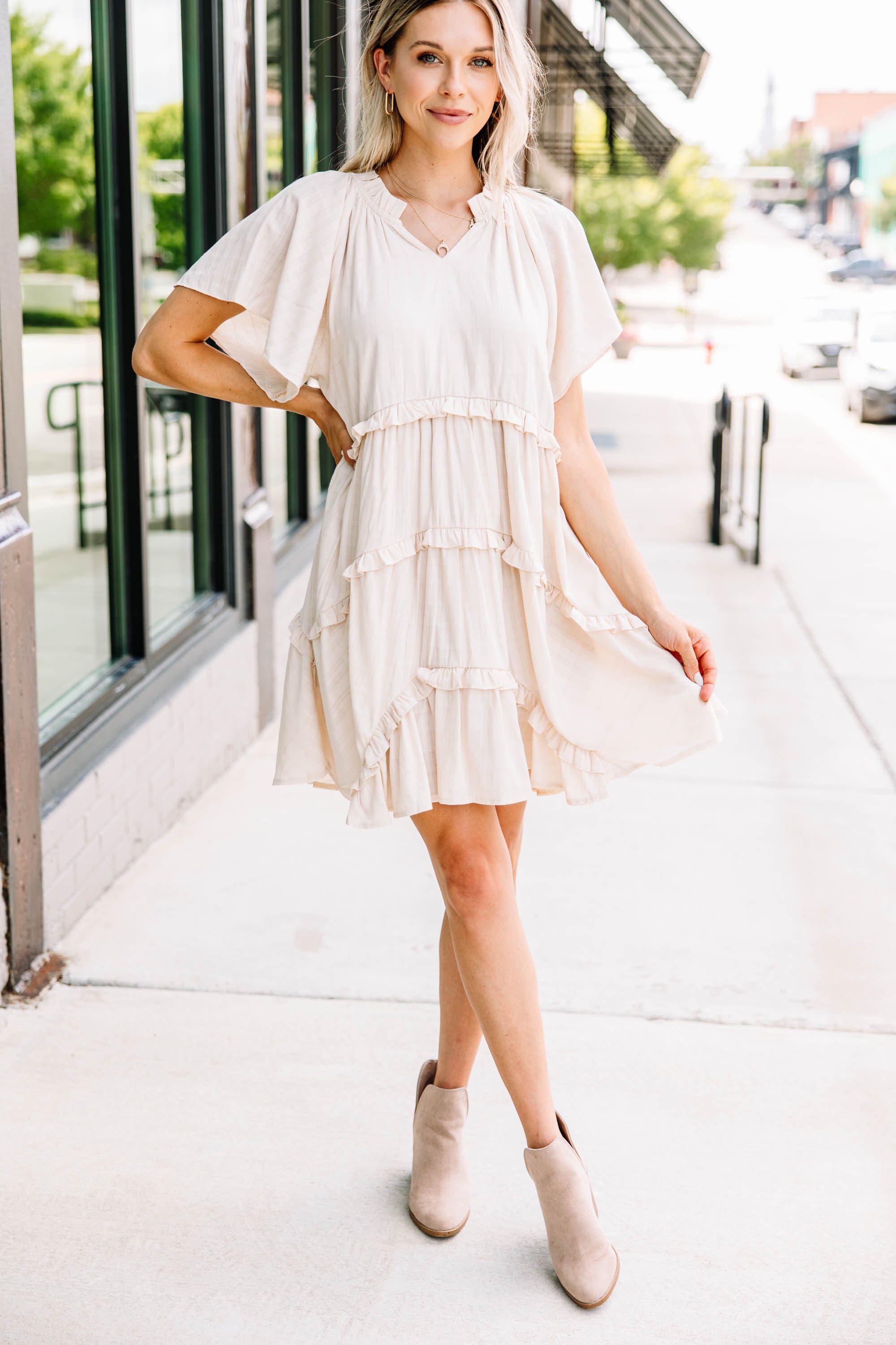 Perfectly You Natural White Babydoll Dress