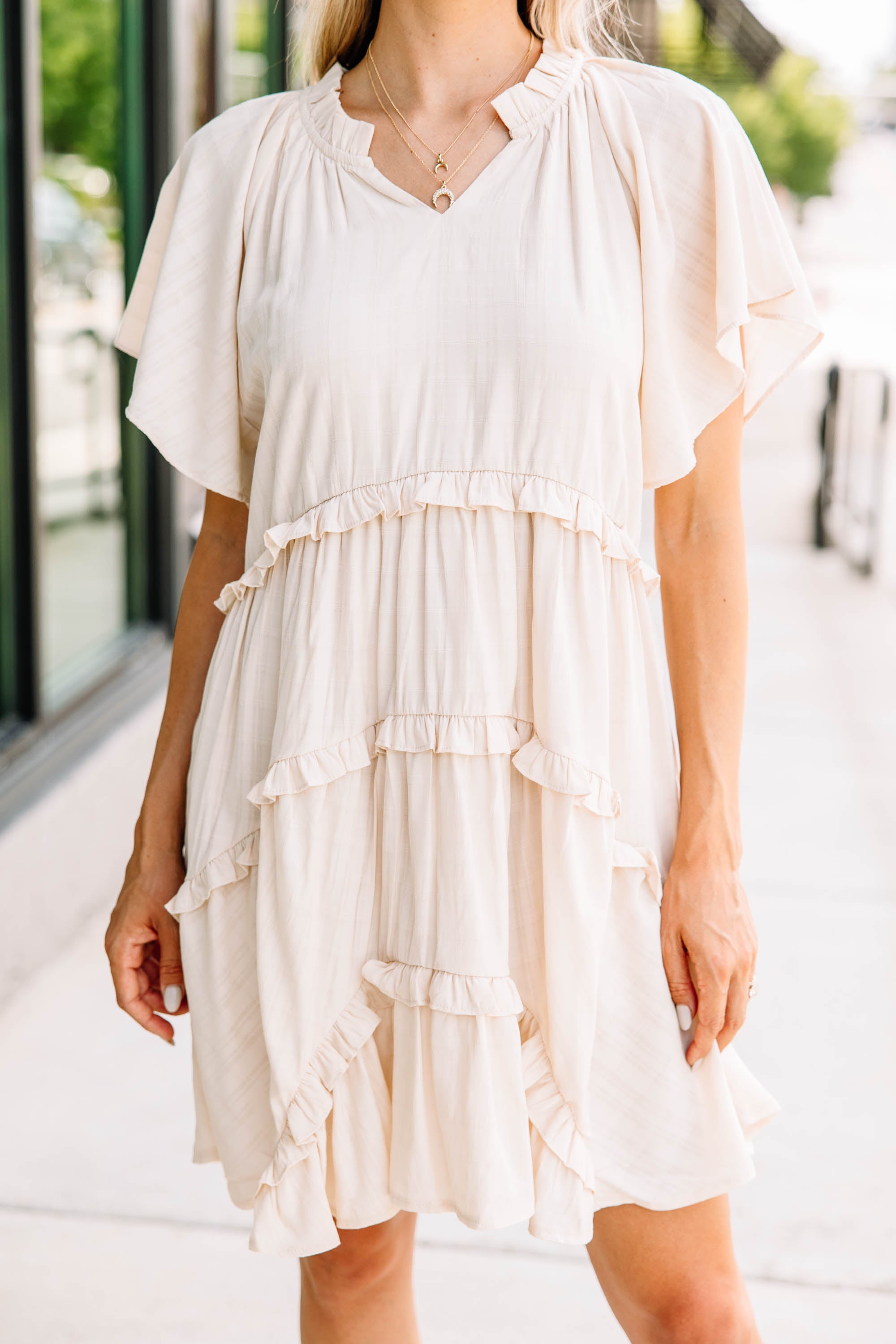 Perfectly You Natural White Babydoll Dress
