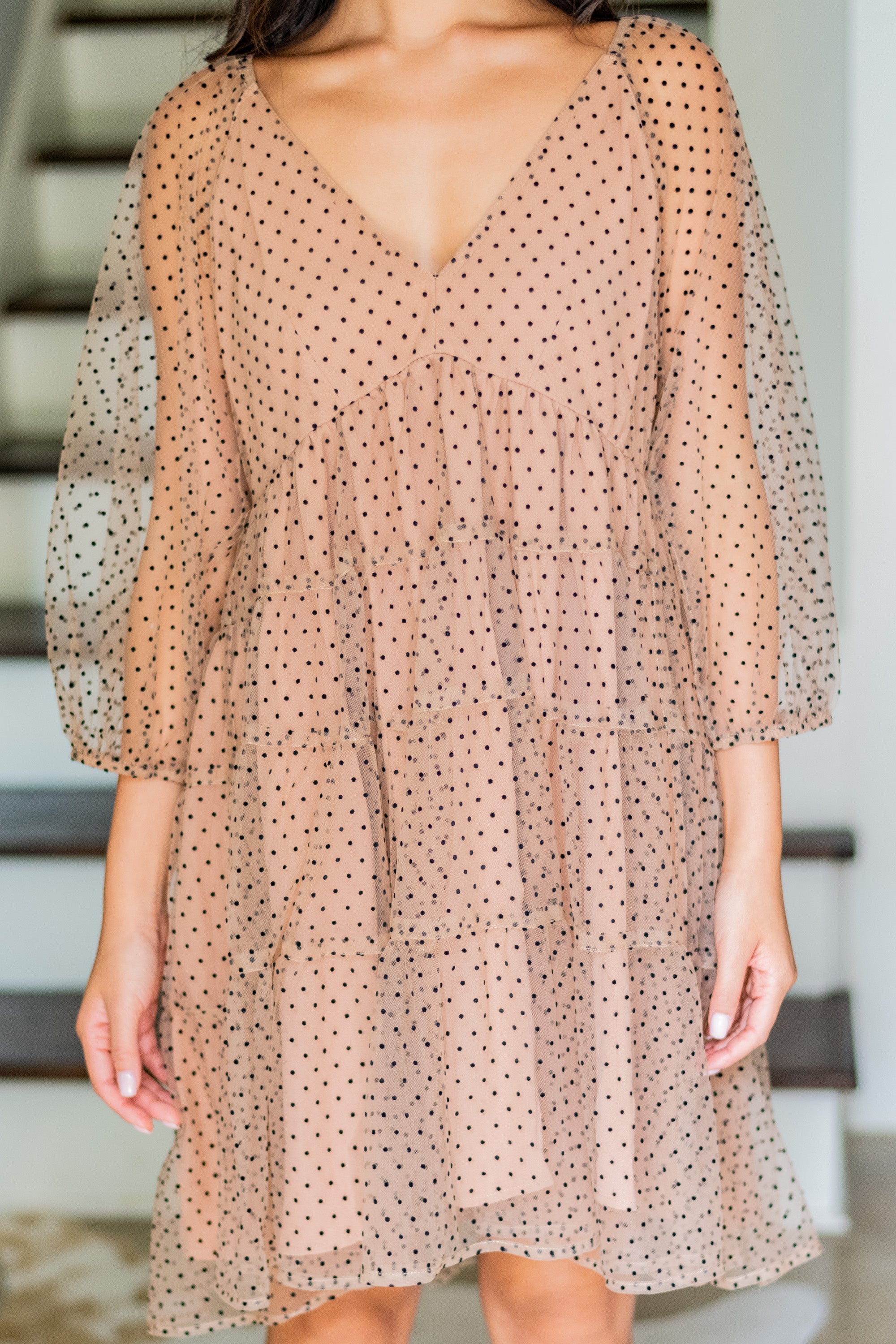 Feeling Your Best Mocha Brown Polka Dot Dress
