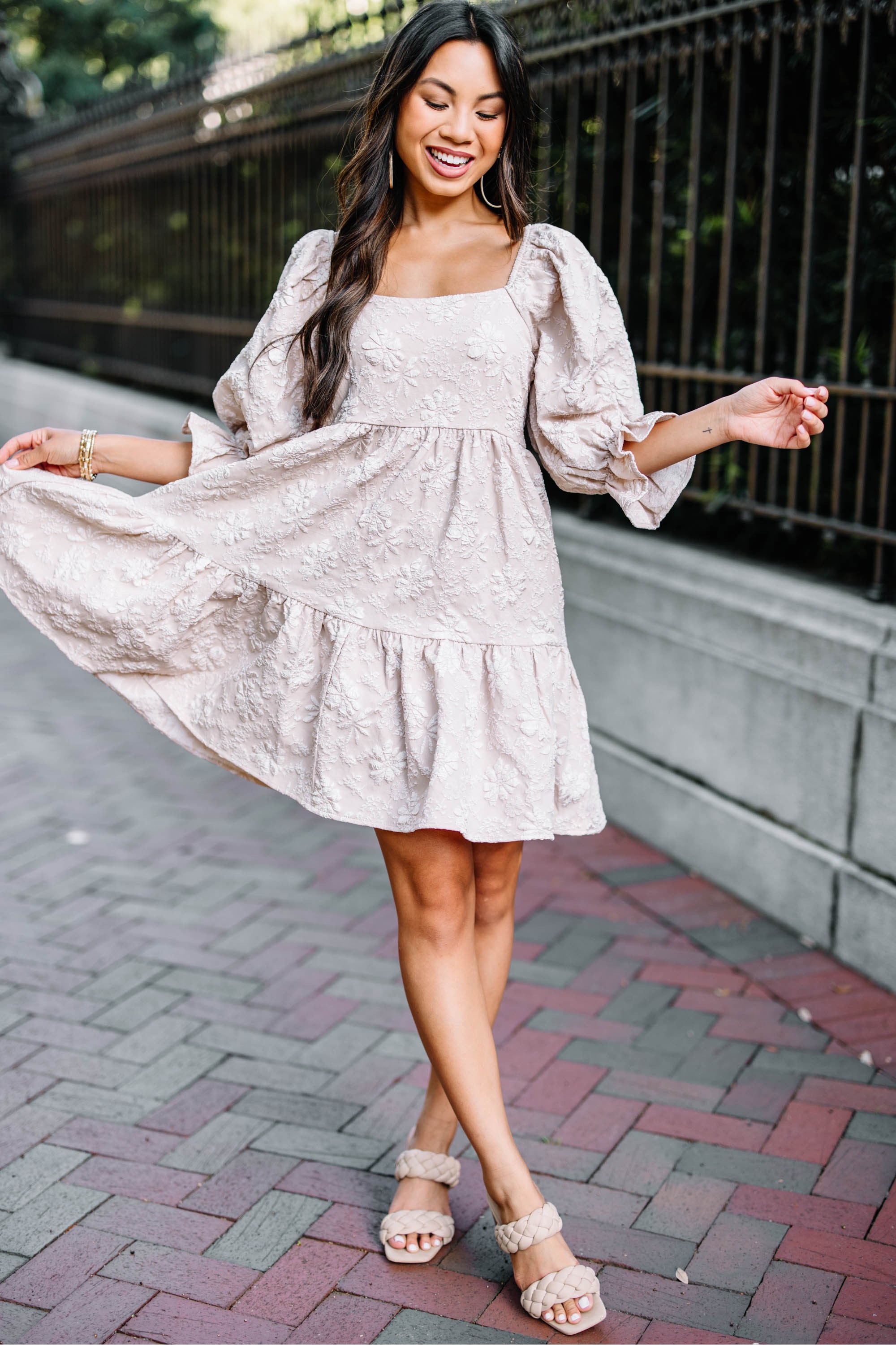 Think It Through Mocha Brown Babydoll Dress