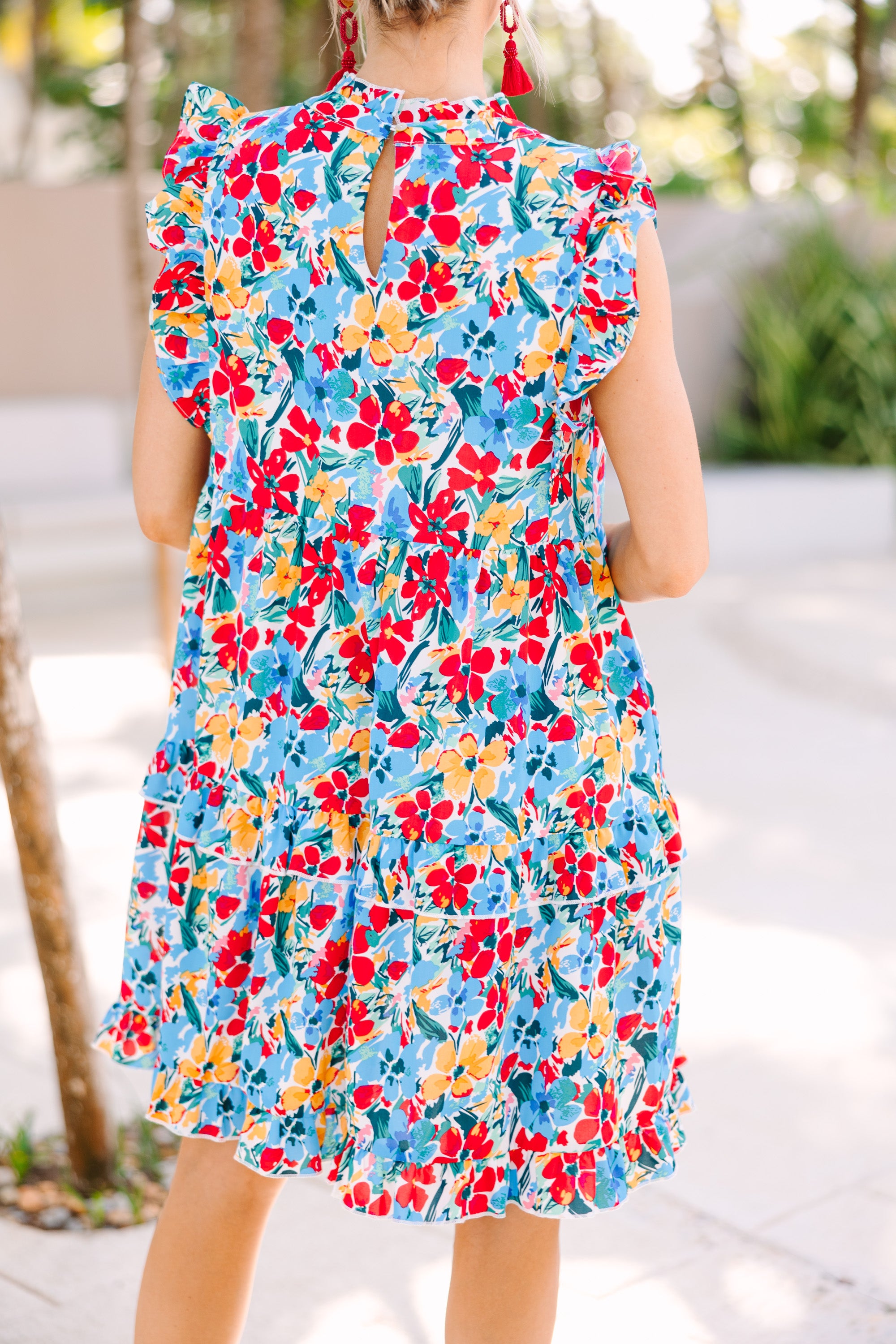 Just A Dream Red Floral Babydoll Dress