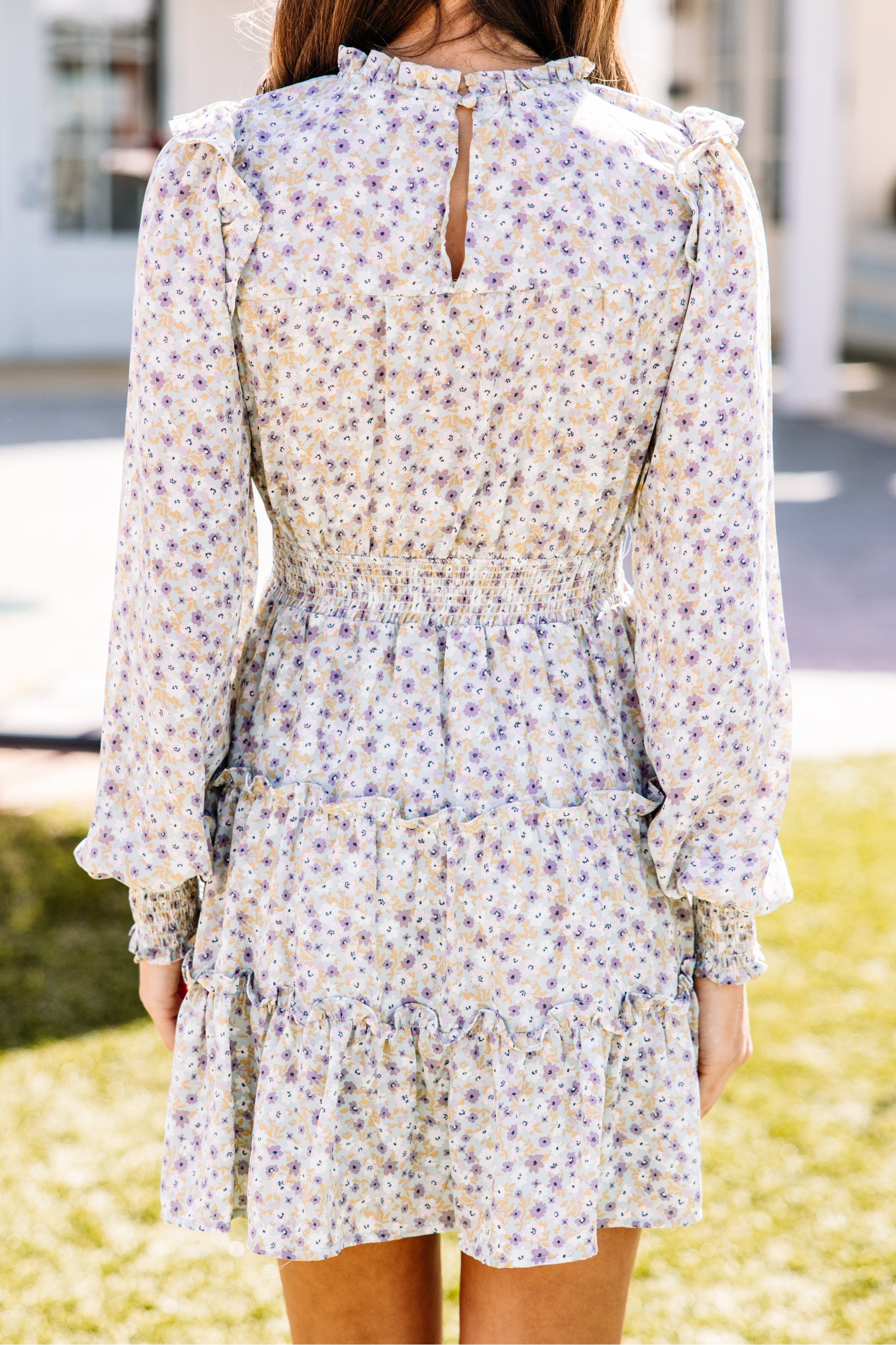 Walk My Way Mint Green Ditsy Floral Dress