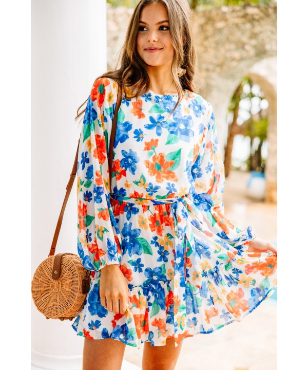 Ask For You White Floral Dress