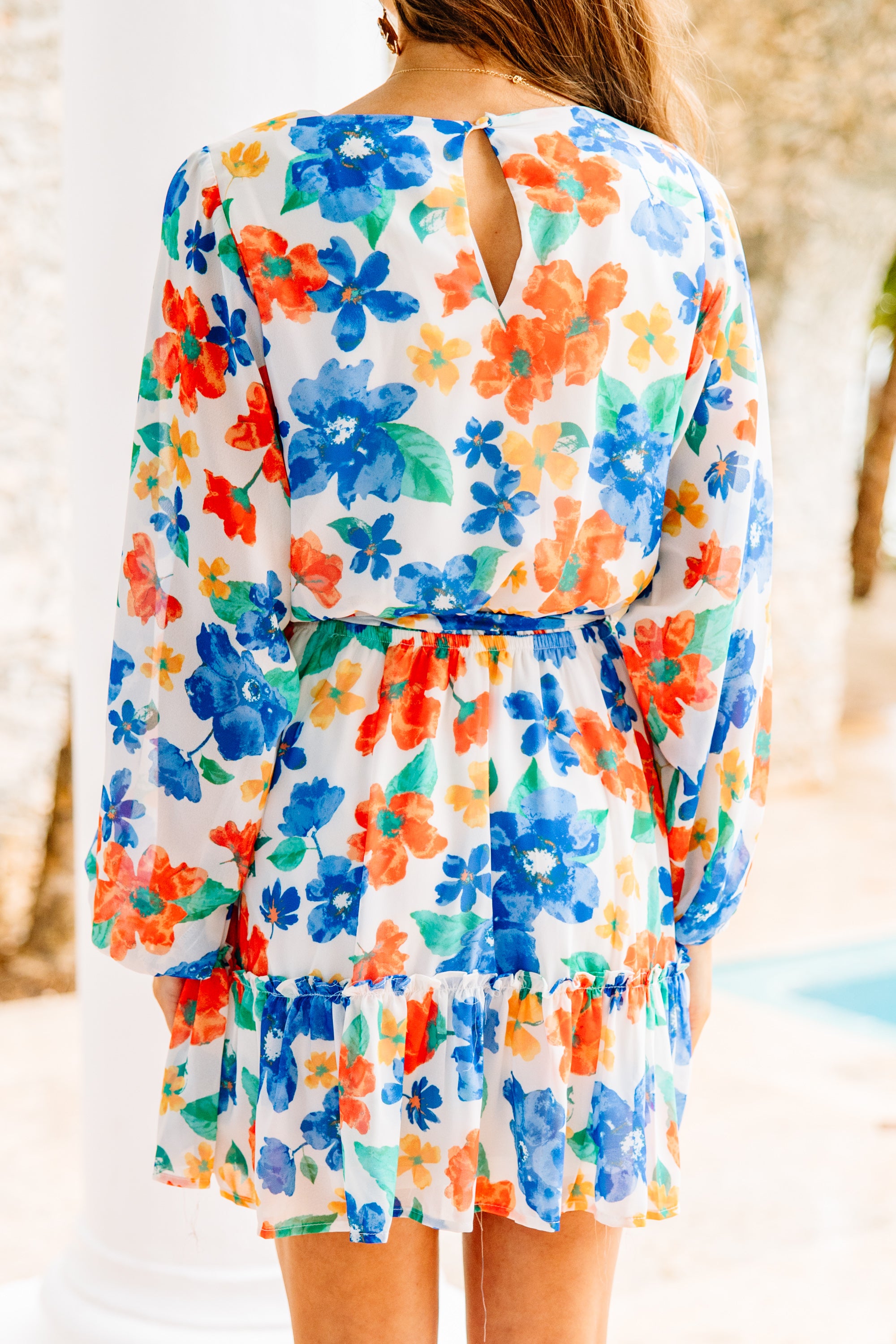 Ask For You White Floral Dress