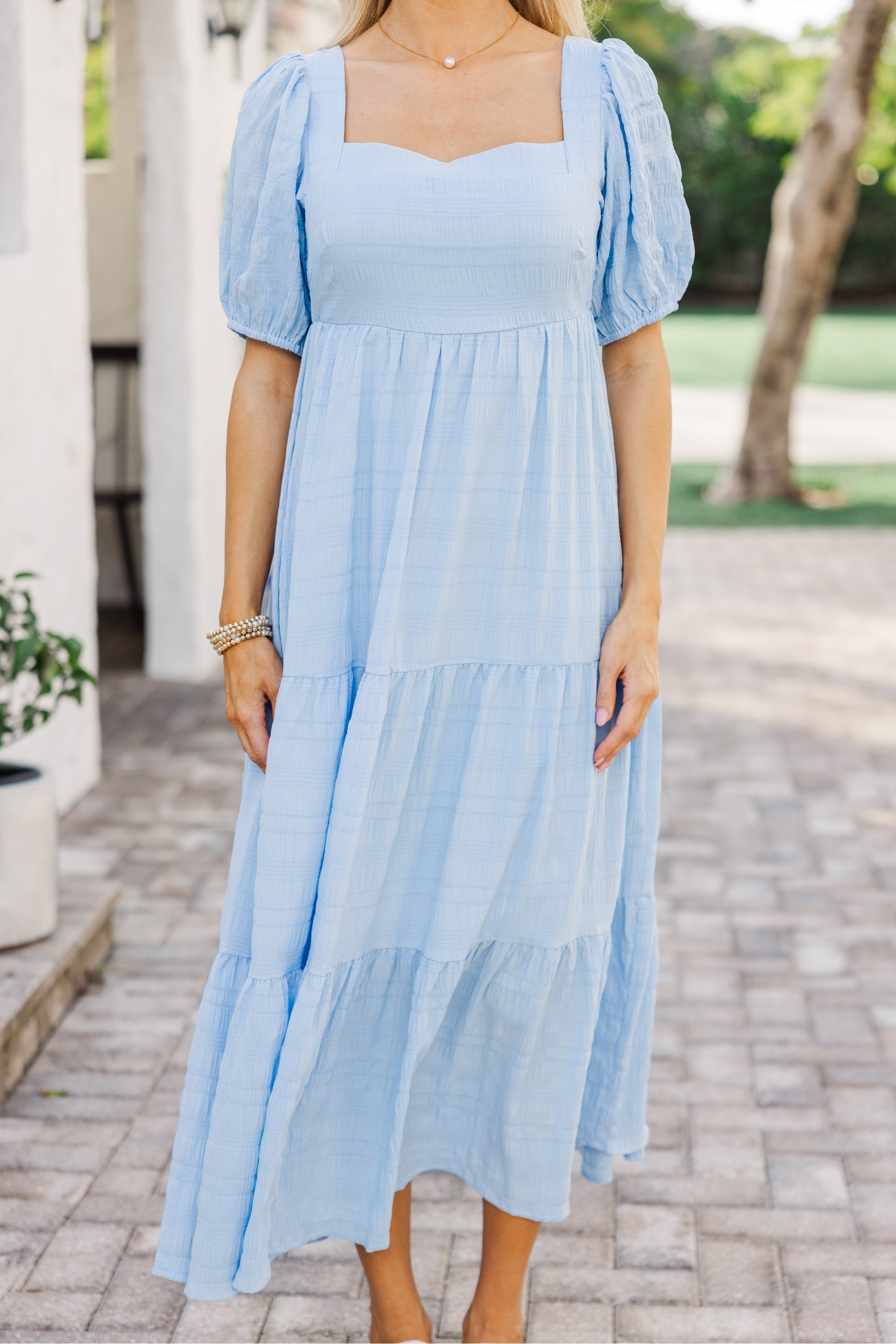 Think About It Light Blue Midi Dress