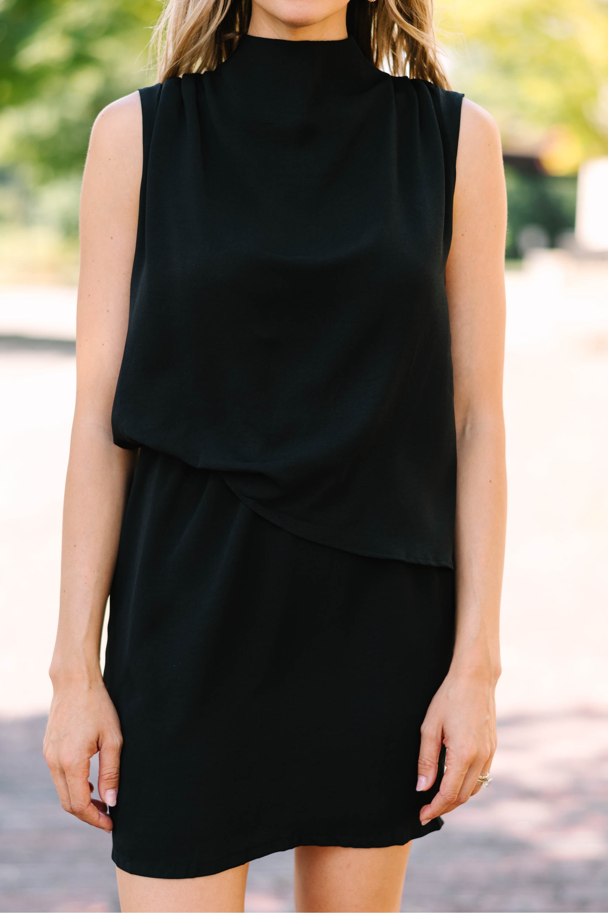 Offer The World Black Draped Dress