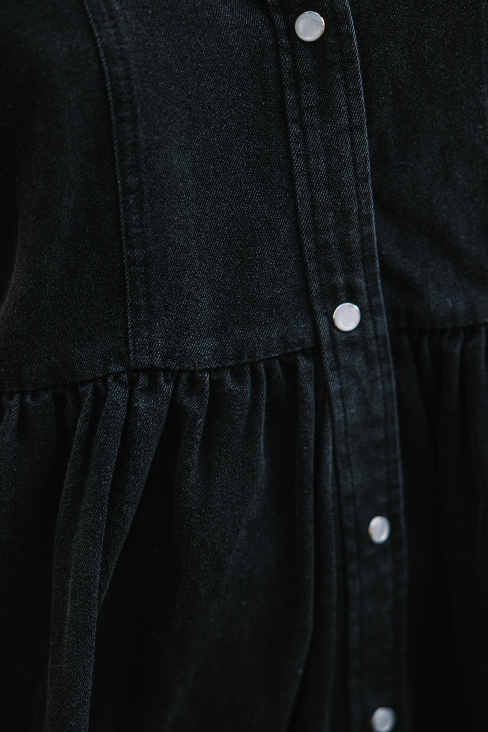 Well Known Black Denim Babydoll Dress