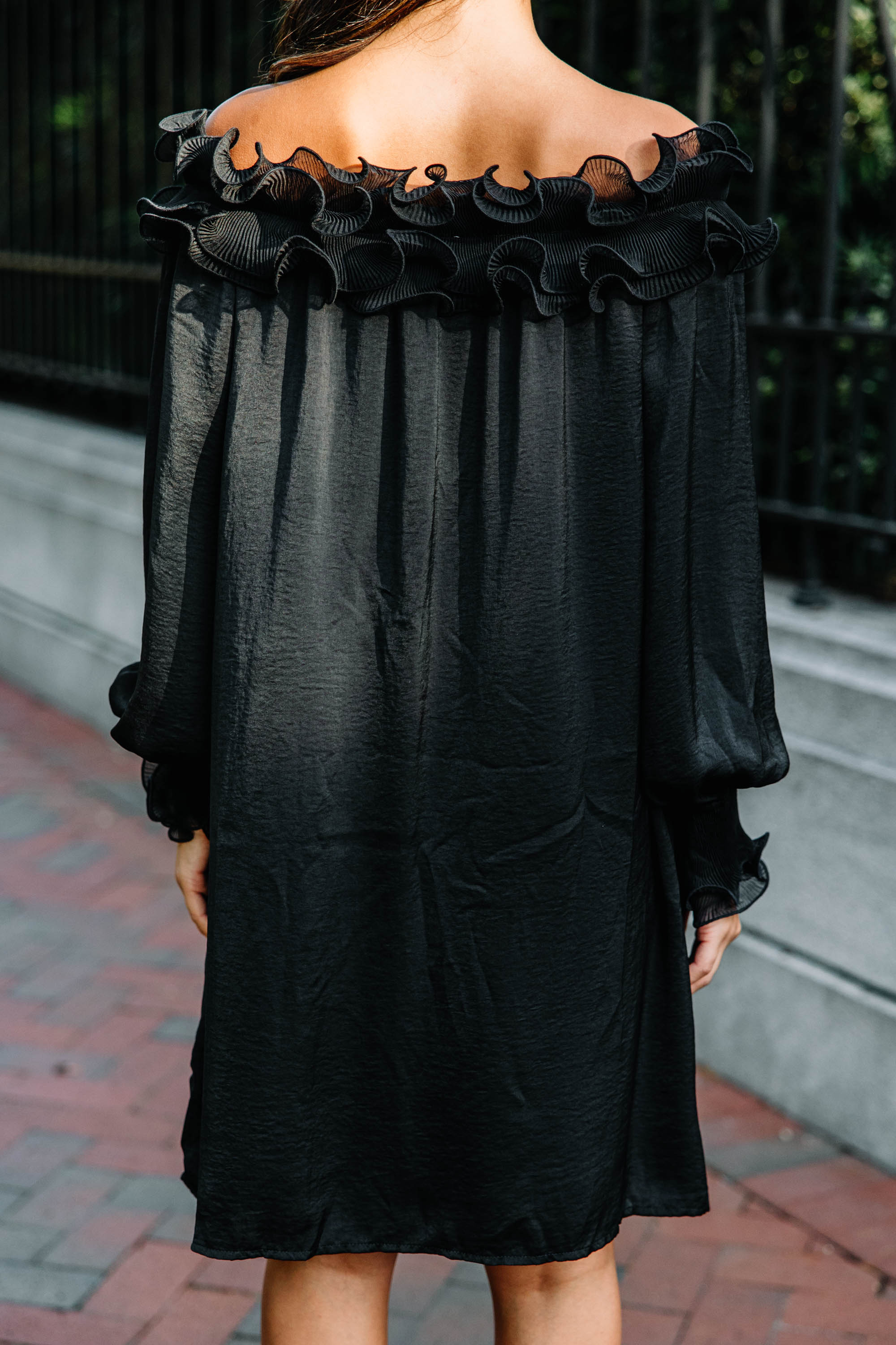 Can You Believe It Black Ruffled Dress