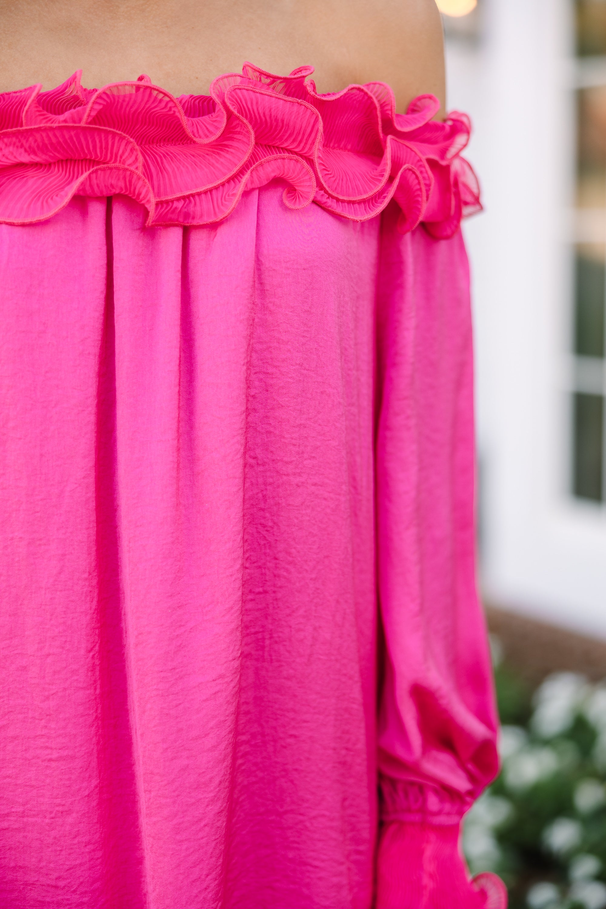 Can You Believe It Hot Pink Ruffled Dress