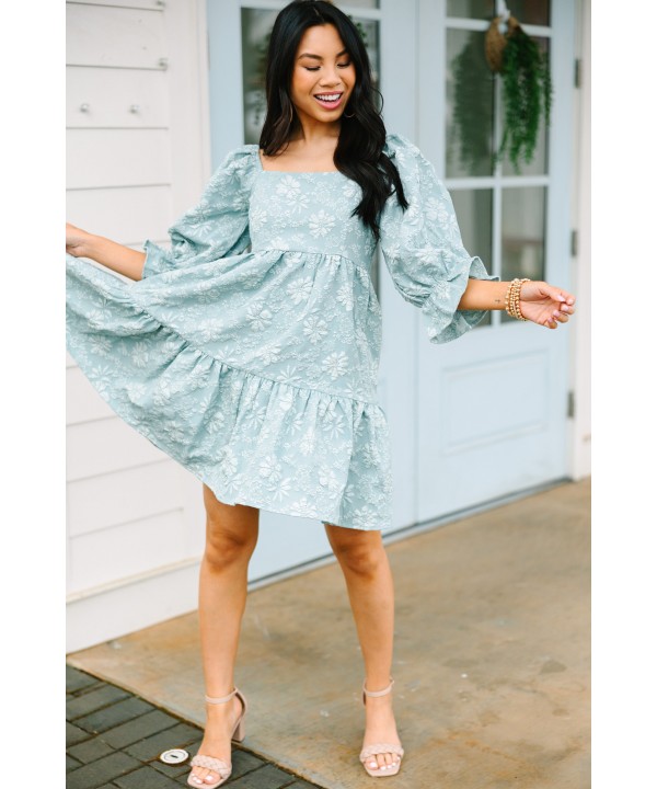 Think It Through Sage Green Babydoll Dress