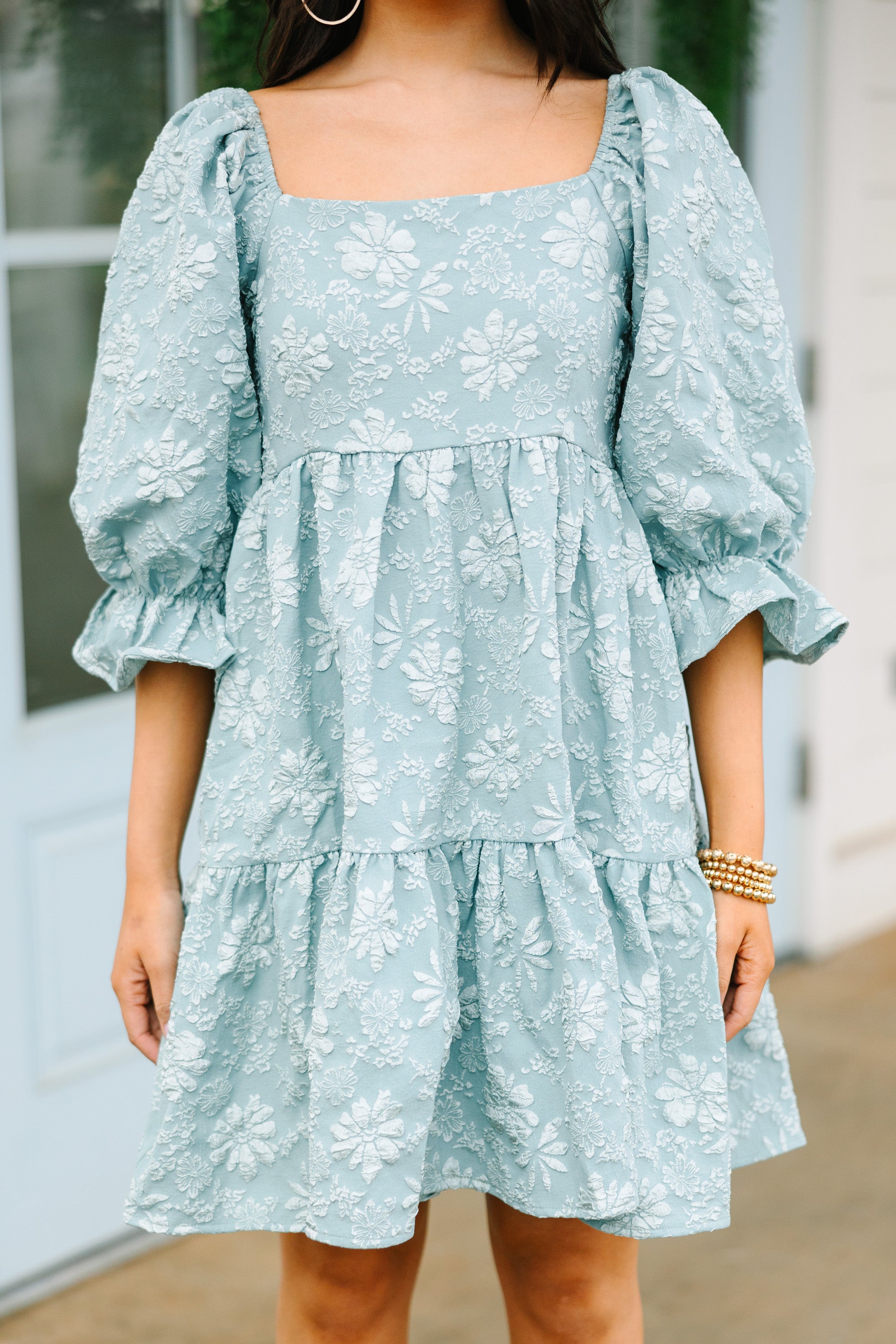 Think It Through Sage Green Babydoll Dress