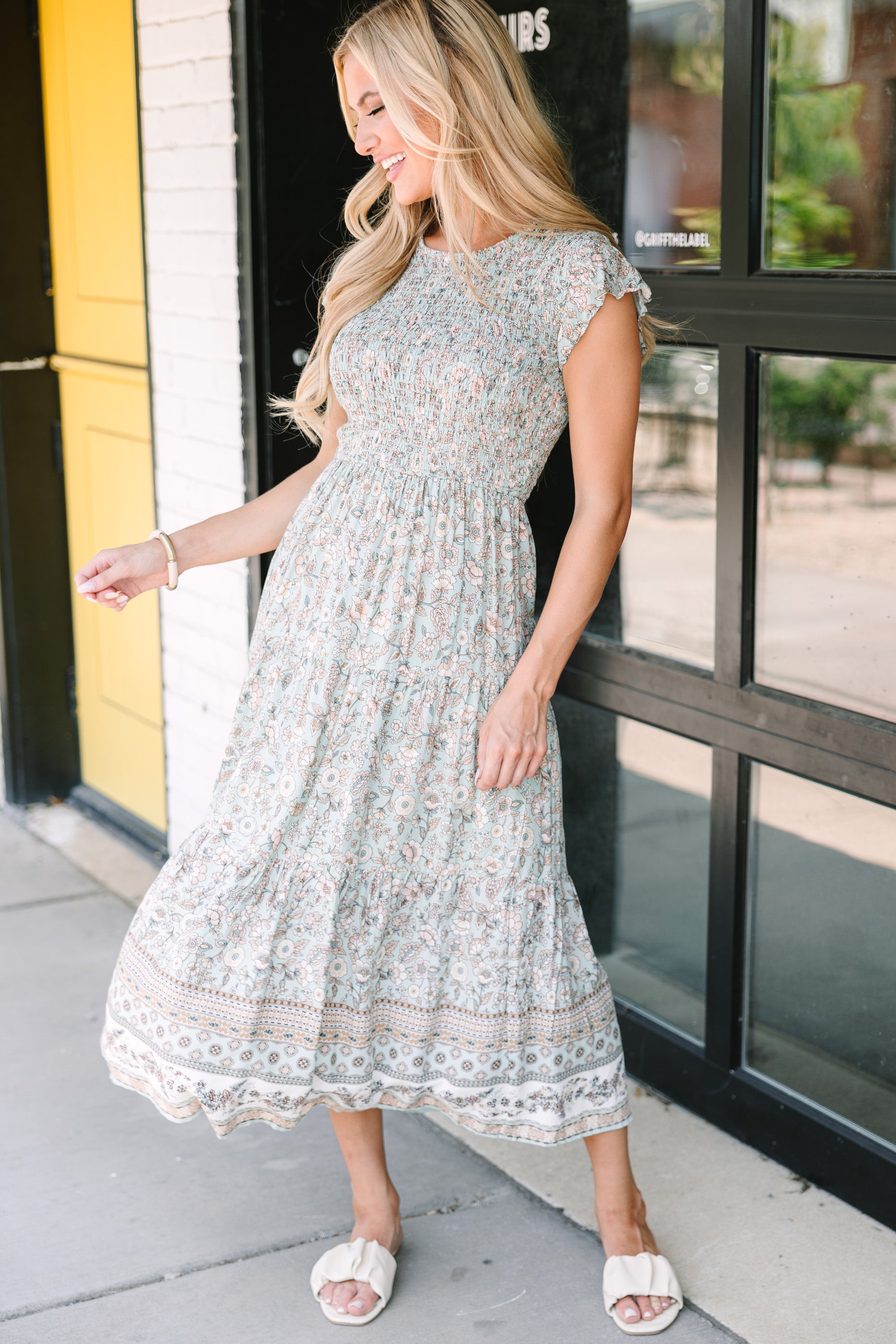 Keep You Close Sage Green Midi Dress