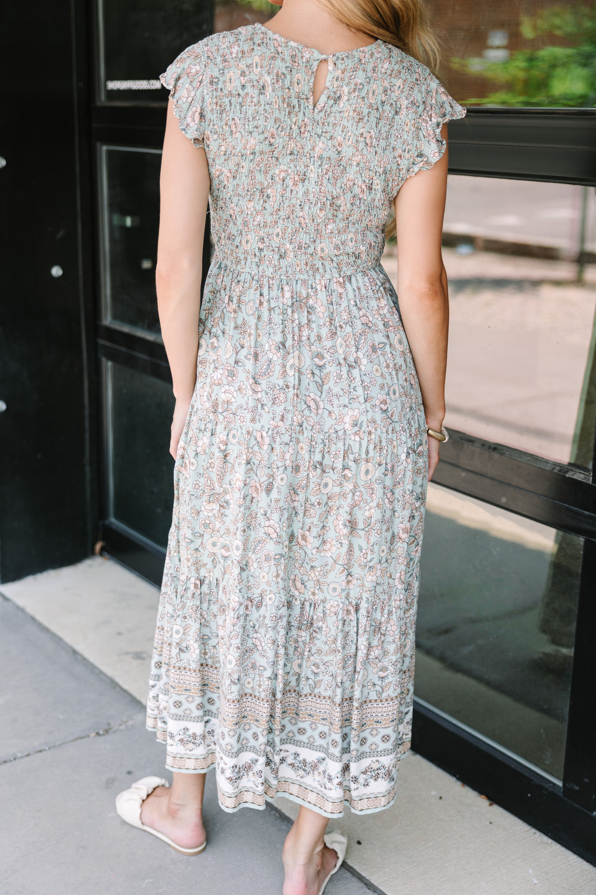 Keep You Close Sage Green Midi Dress