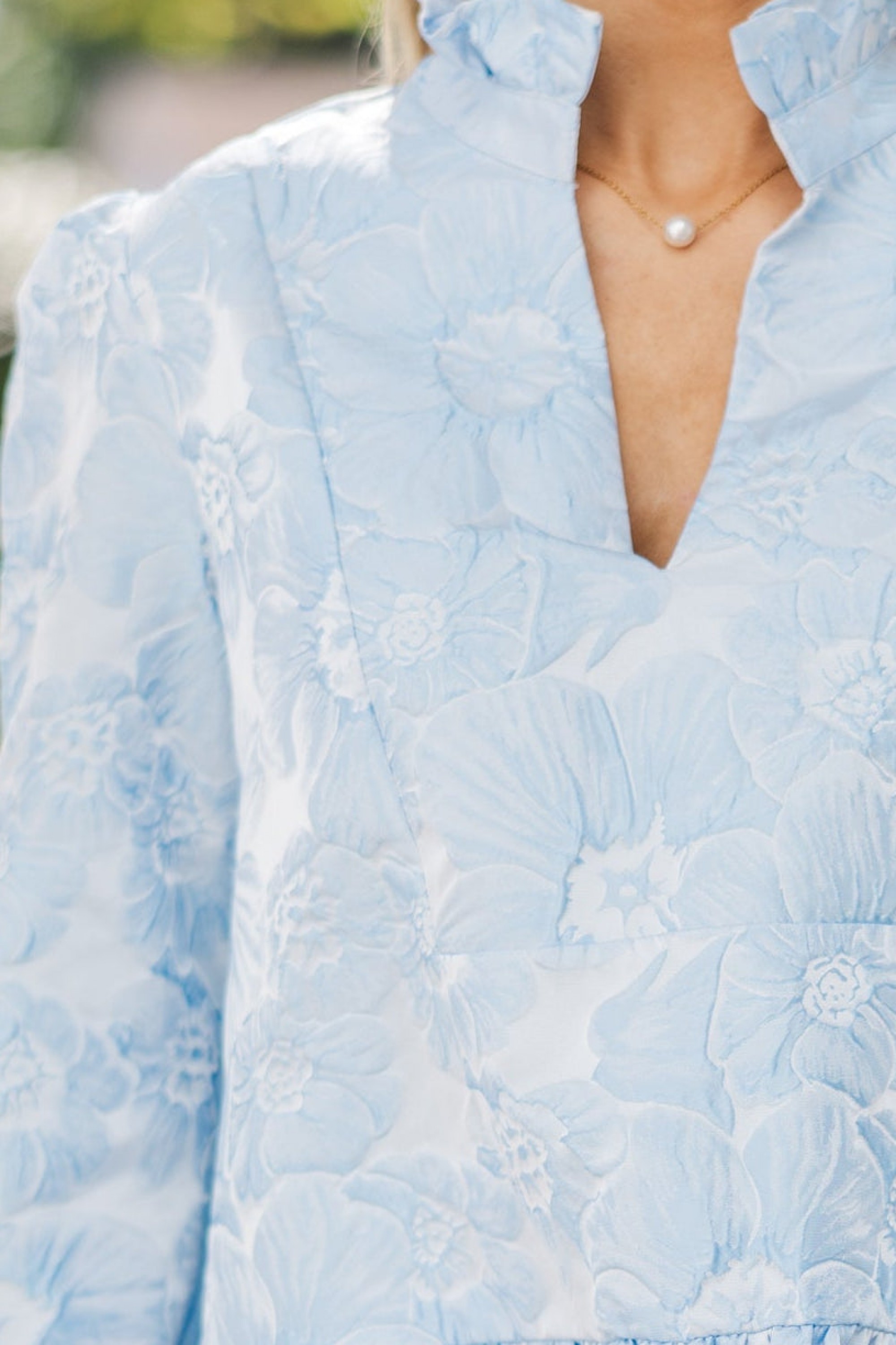 Baby Blue Floral Babydoll Dress