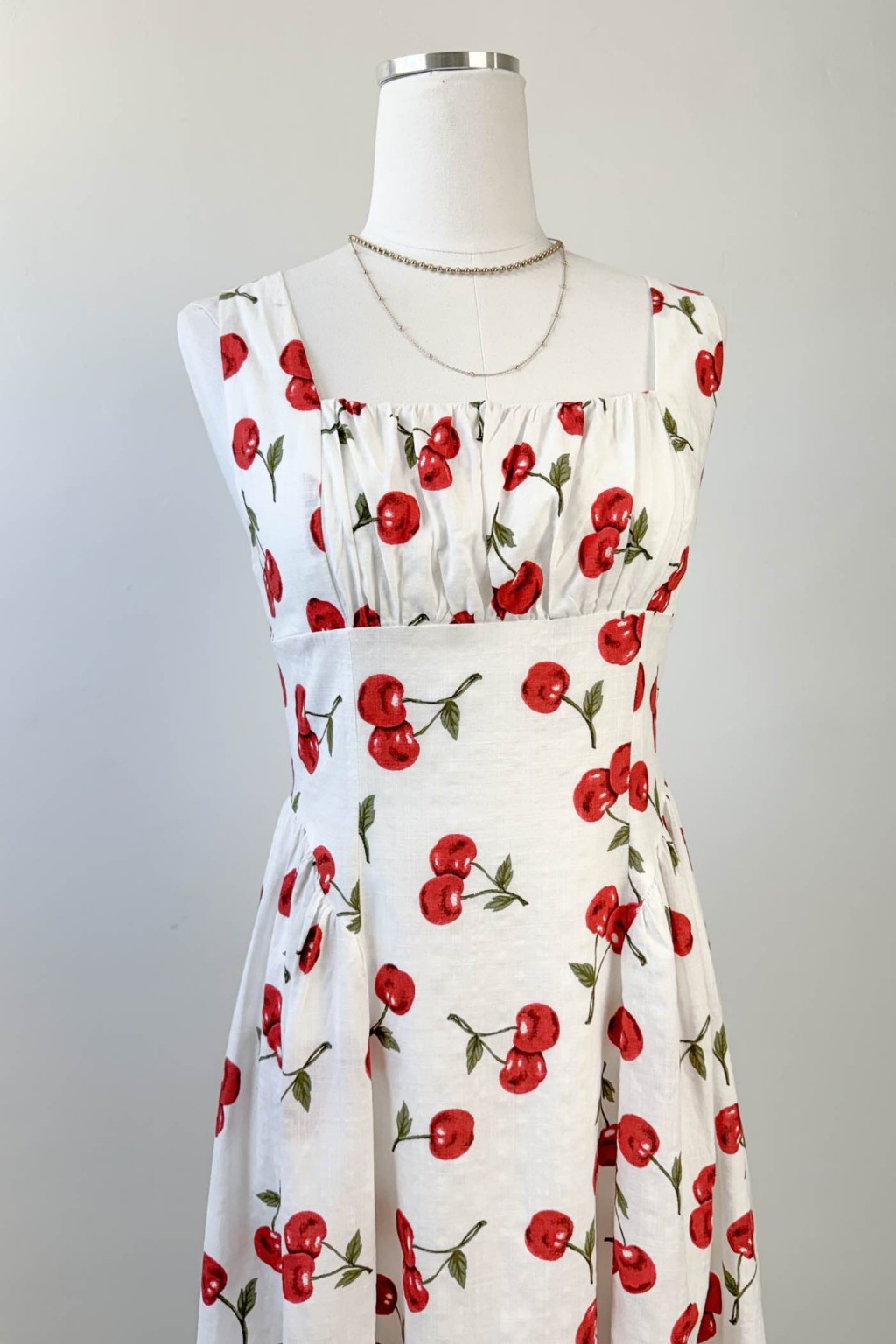Cherry Print Midi Dress