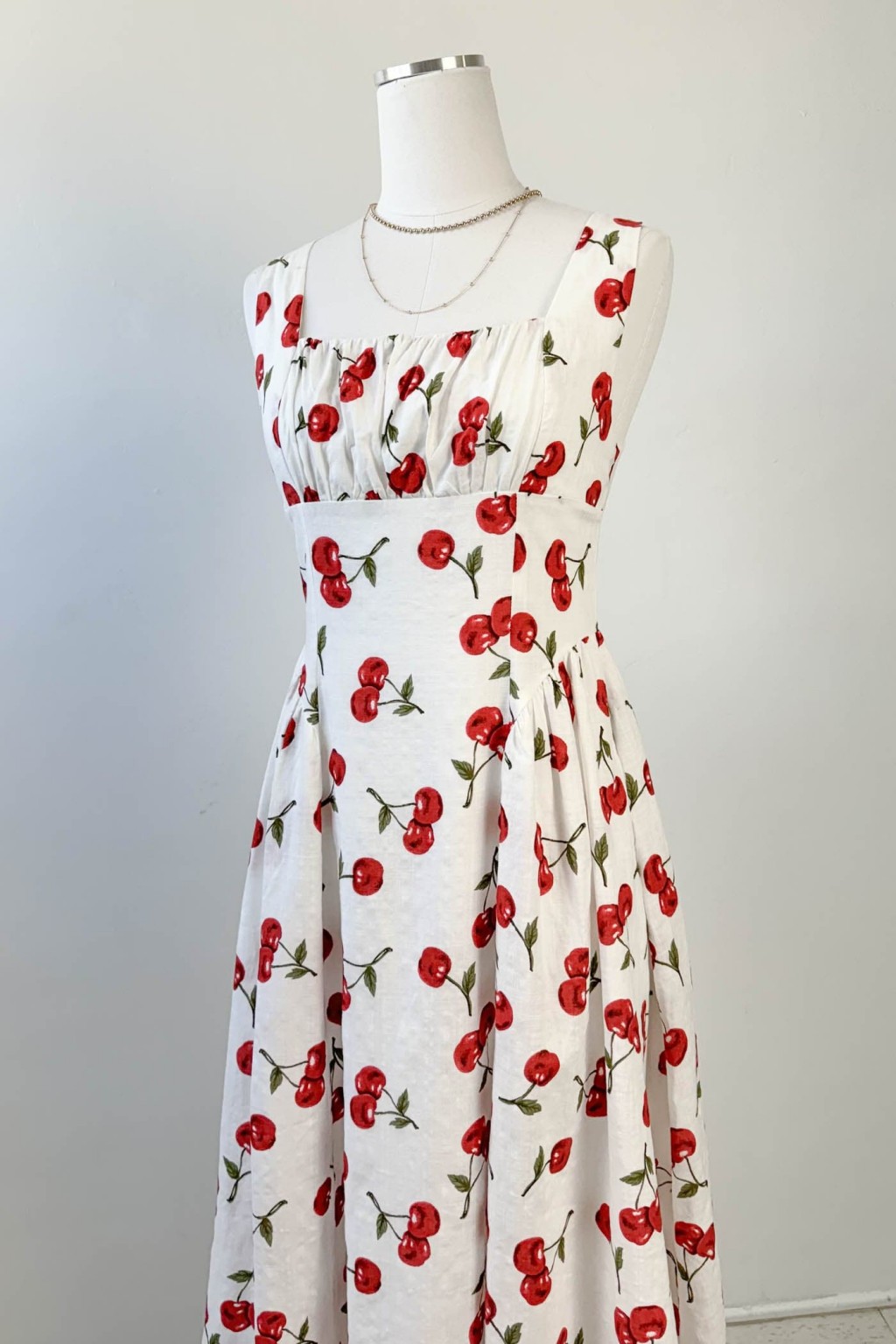 Cherry Print Midi Dress