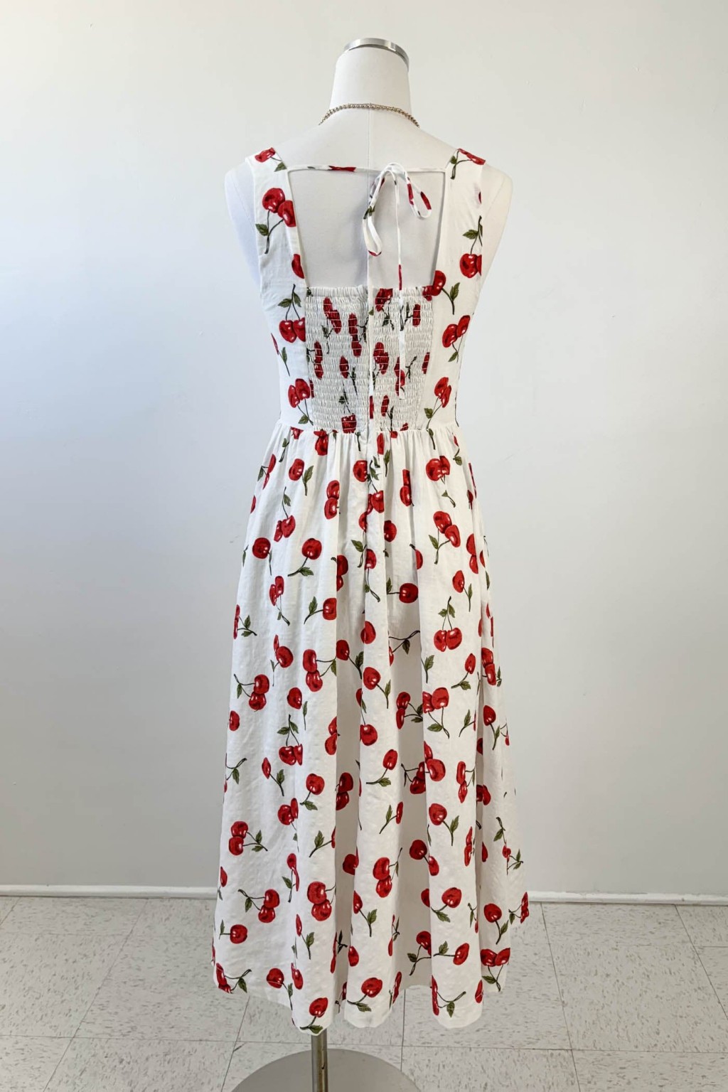 Cherry Print Midi Dress