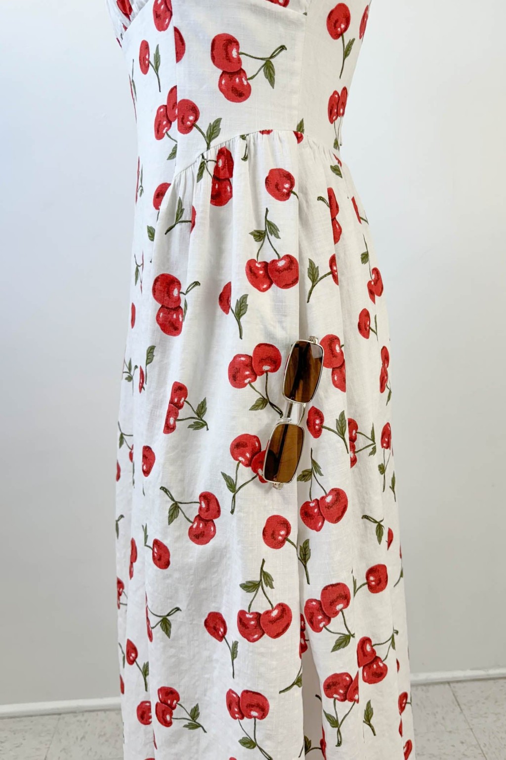 Cherry Print Midi Dress