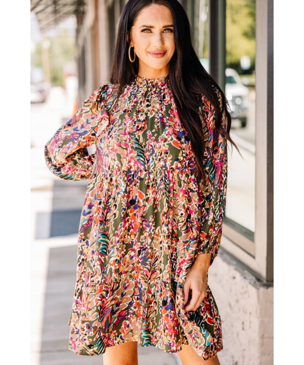 Nothing To Lose Olive Green Babydoll Dress