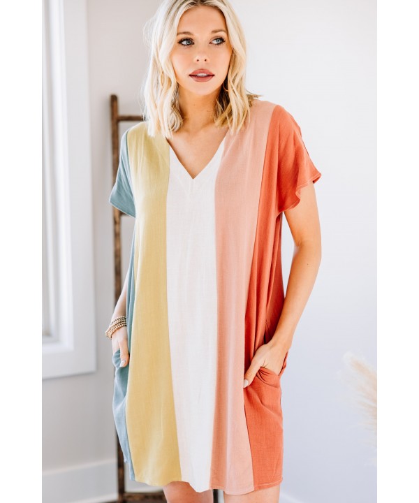 All I Could Ask For Sea Green Colorblock Dress
