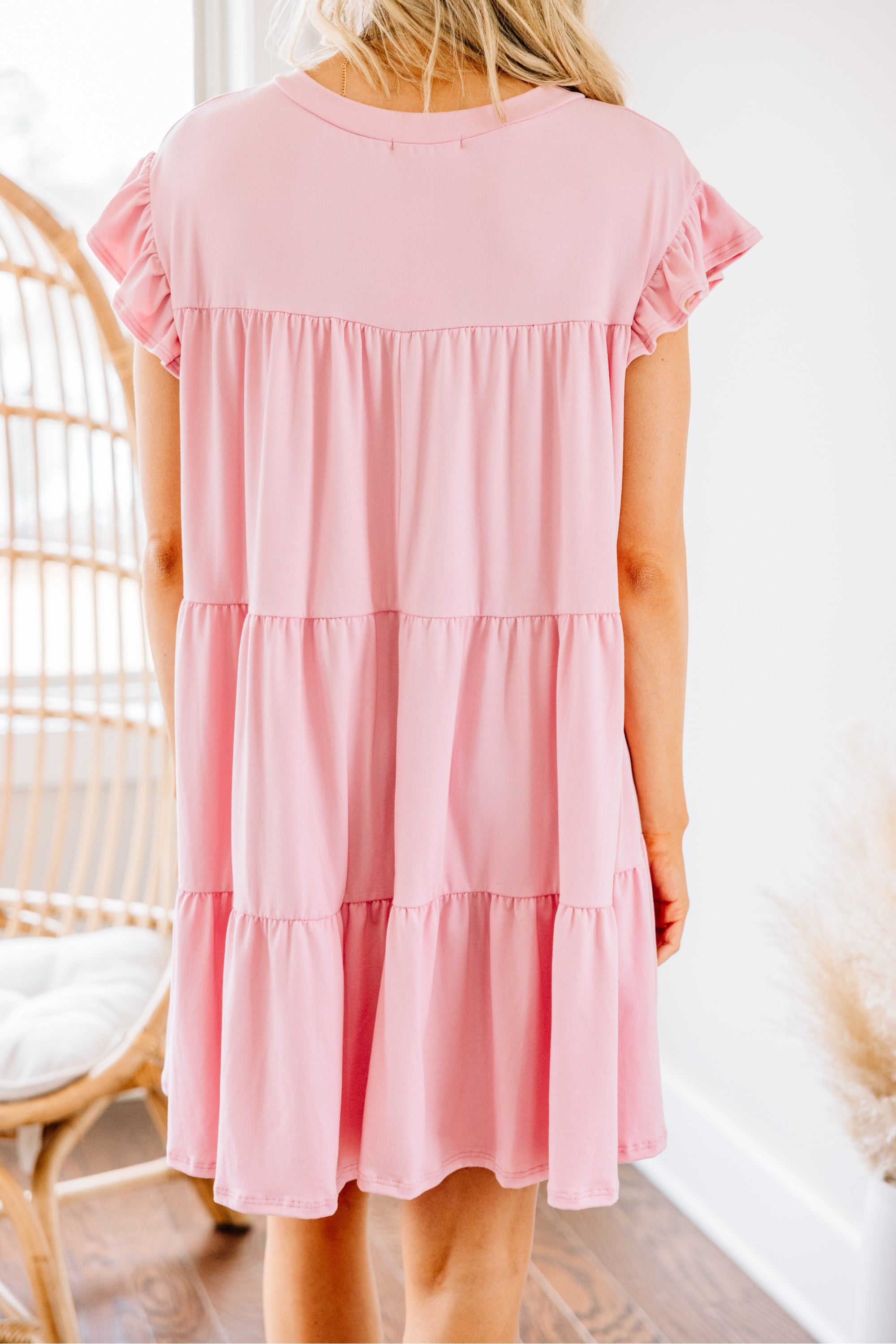 Living For Love Rose Pink Tiered Dress