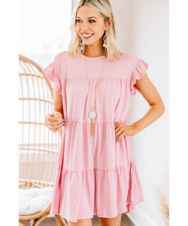 Living For Love Rose Pink Tiered Dress