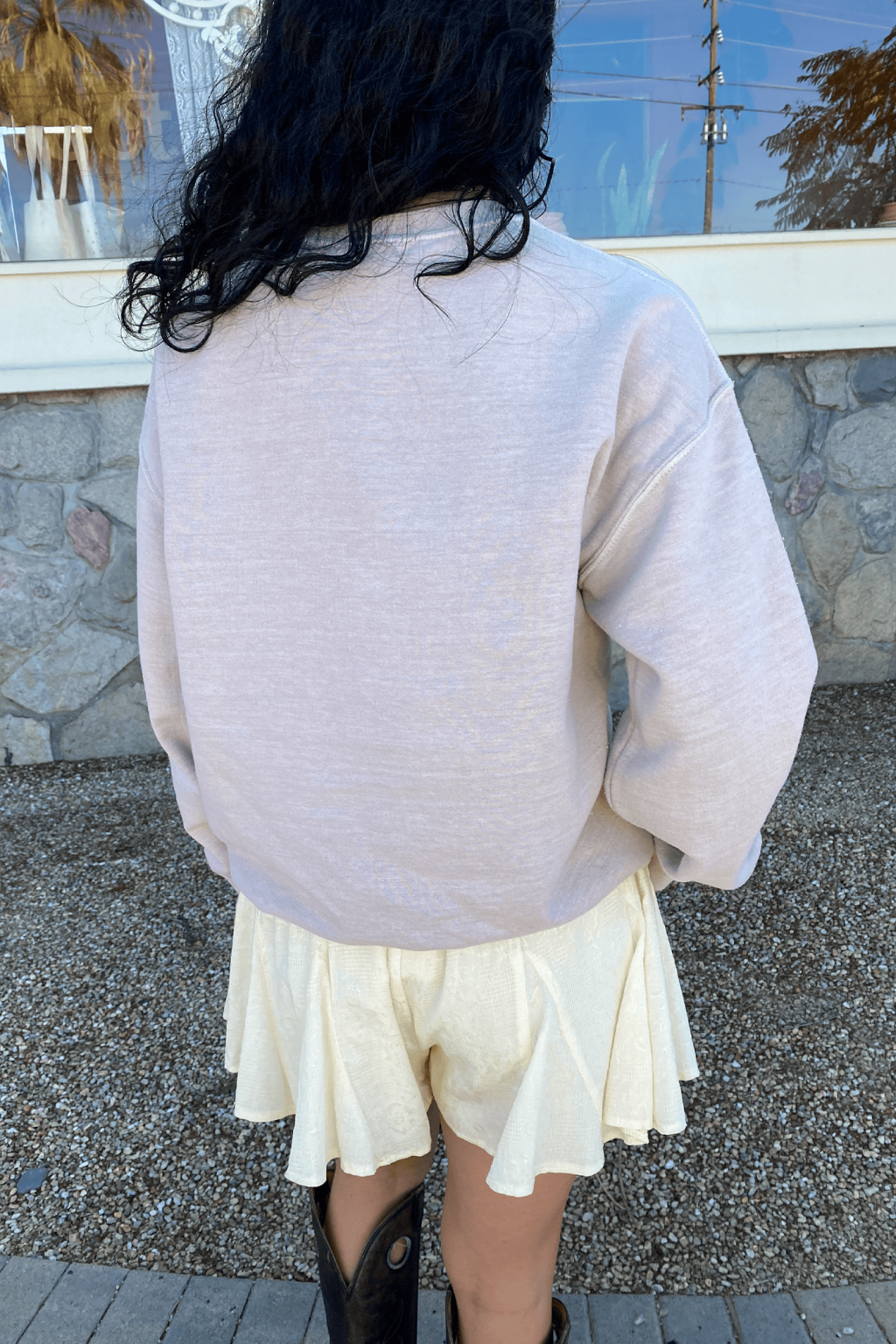 Lucky Graphic Sweatshirt-Gray