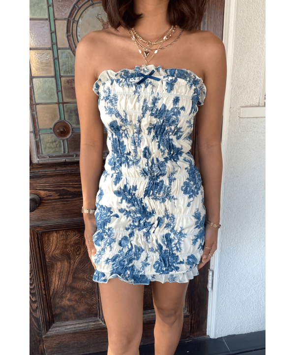 Floral Strapless Mini Dress