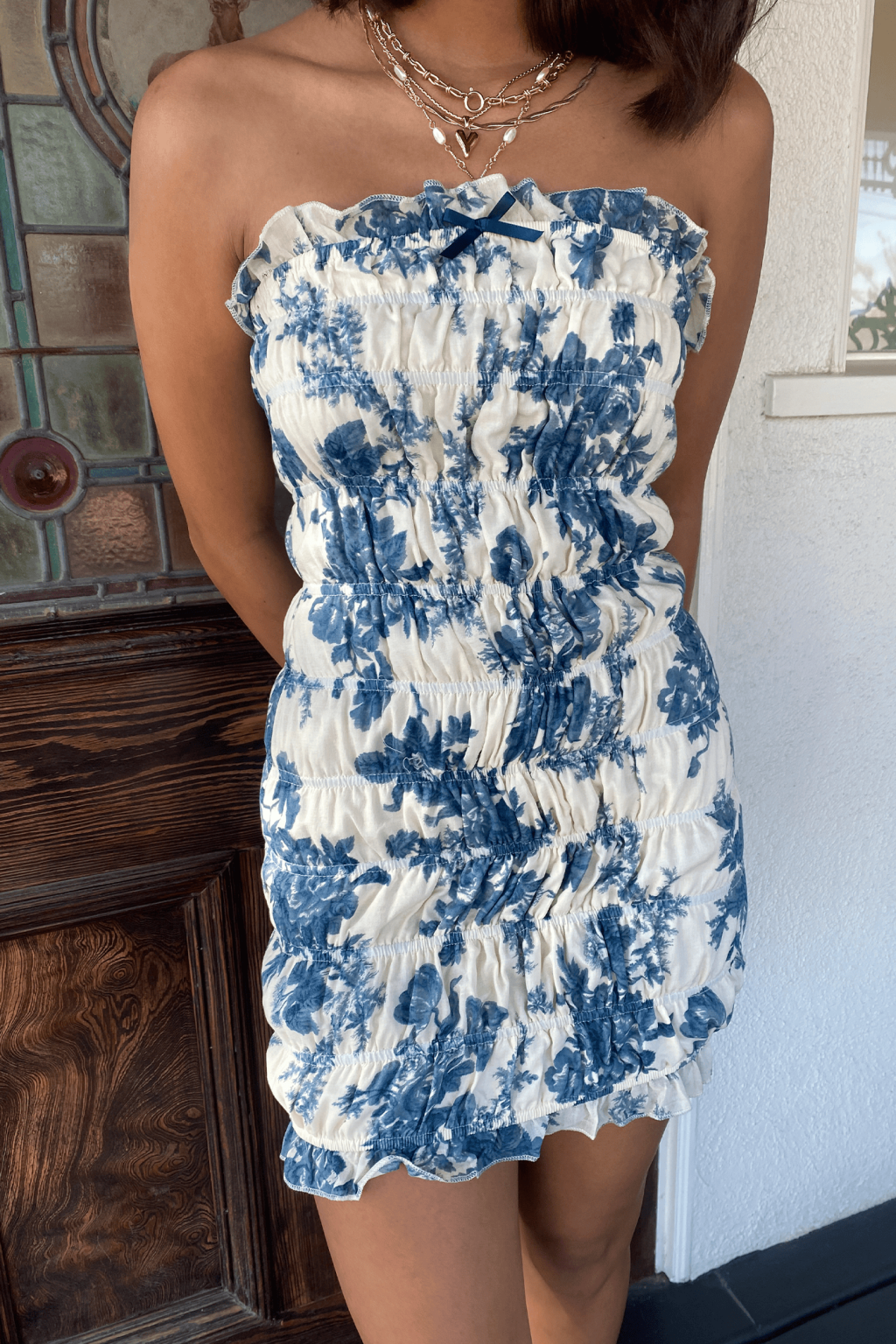 Floral Strapless Mini Dress
