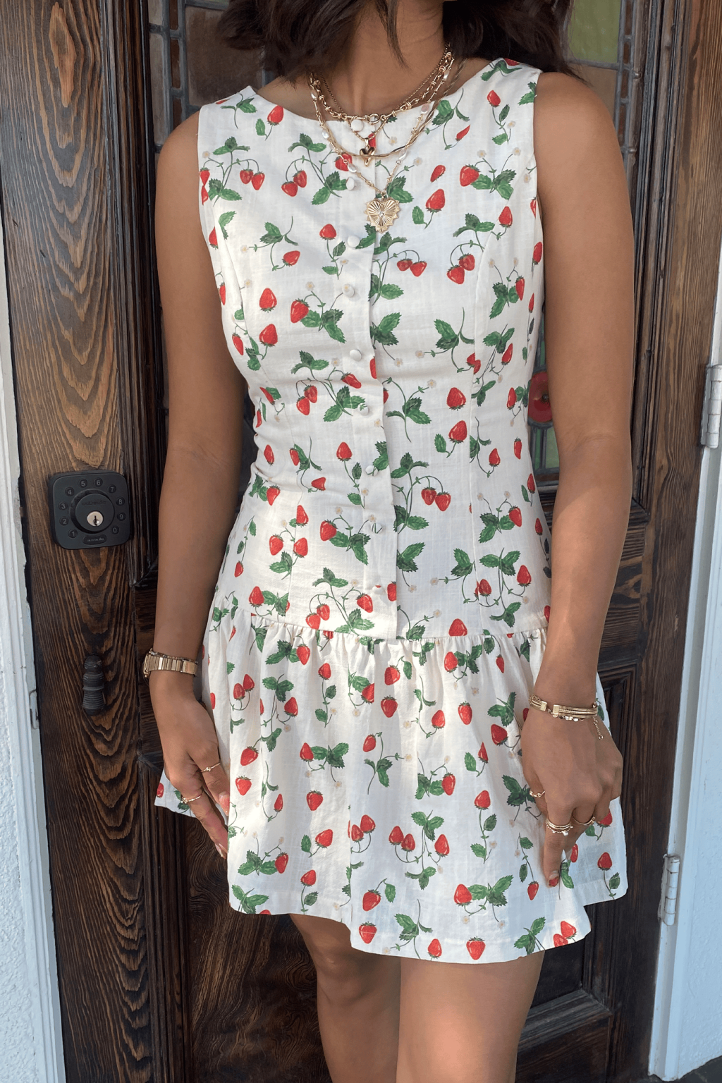 Strawberry Sleeveless Mini Dress