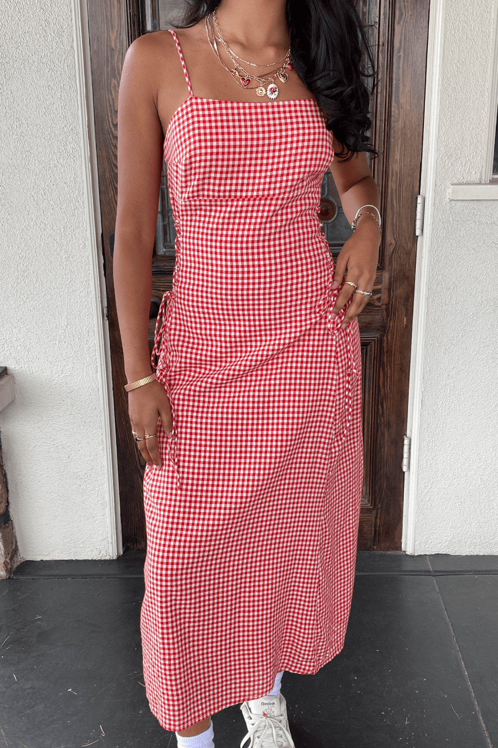 Gingham Midi Dress