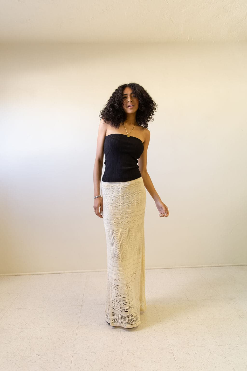 Ribbed Strapless Top