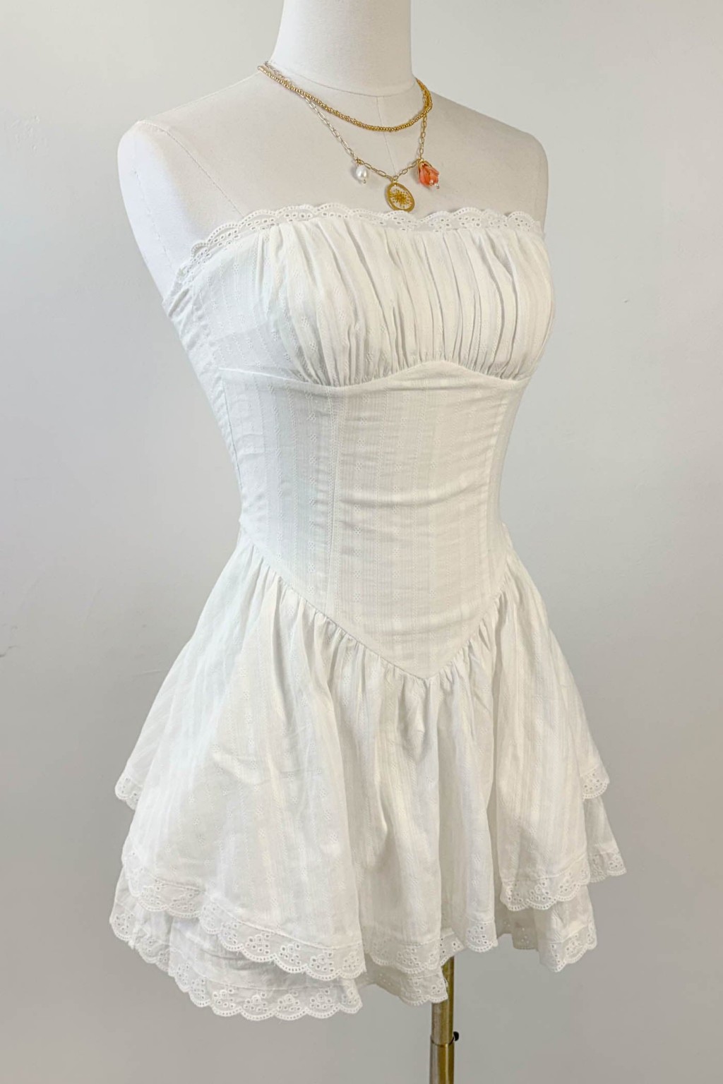 Mini Ruffled Strapless Dress