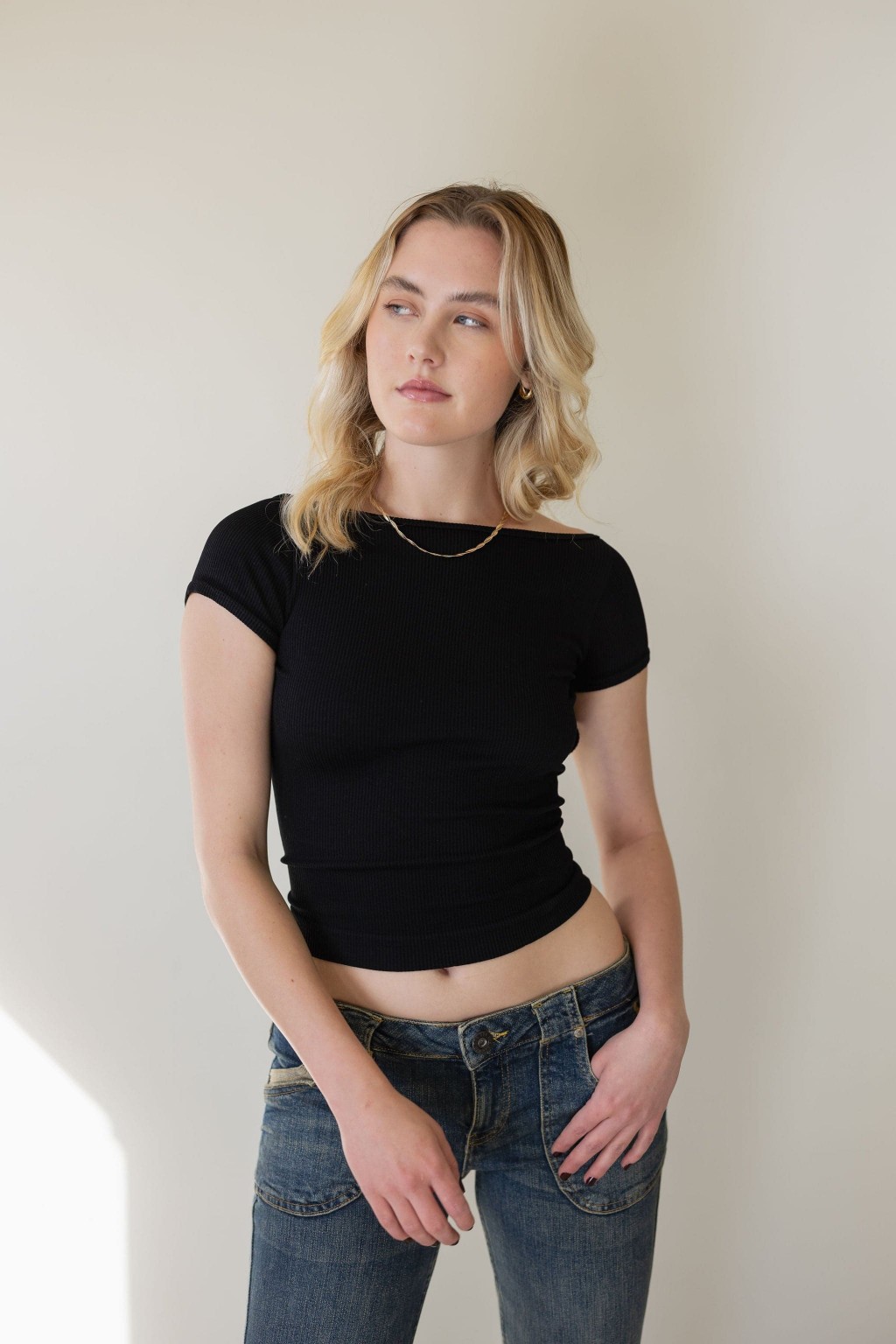 Alicia Backless Short Sleeve Top