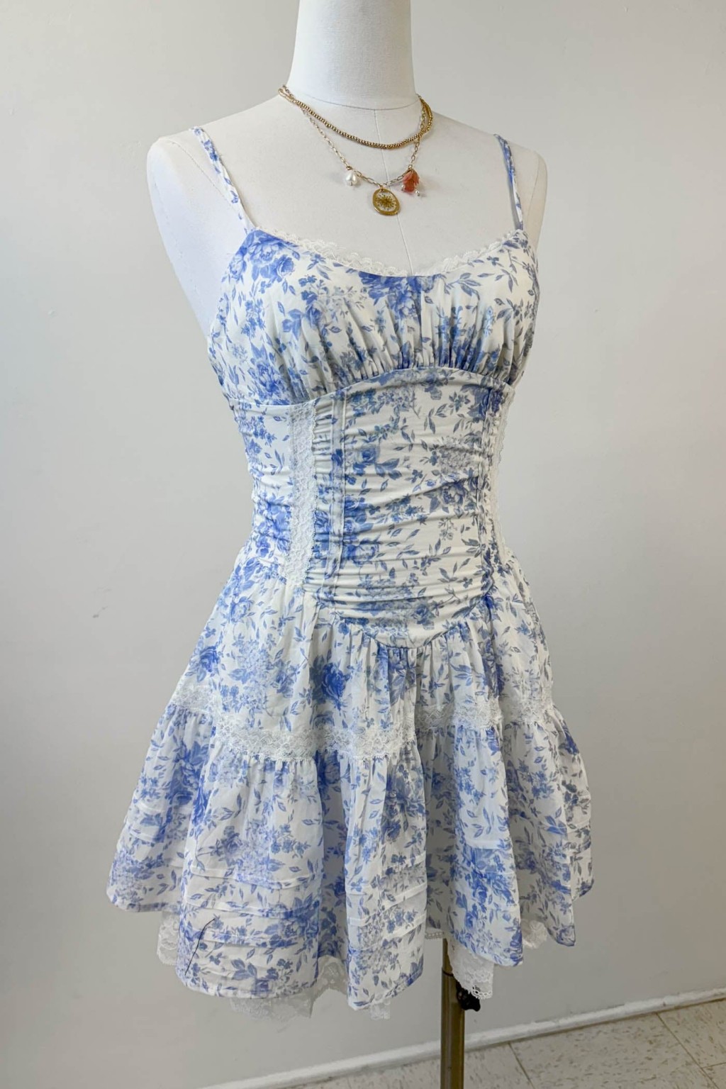 Layered Floral Mini Dress