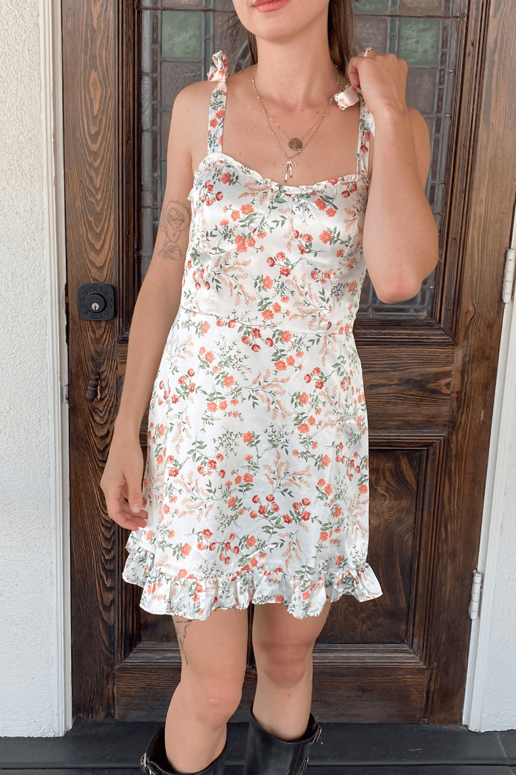 Floral Satin Mini Dress