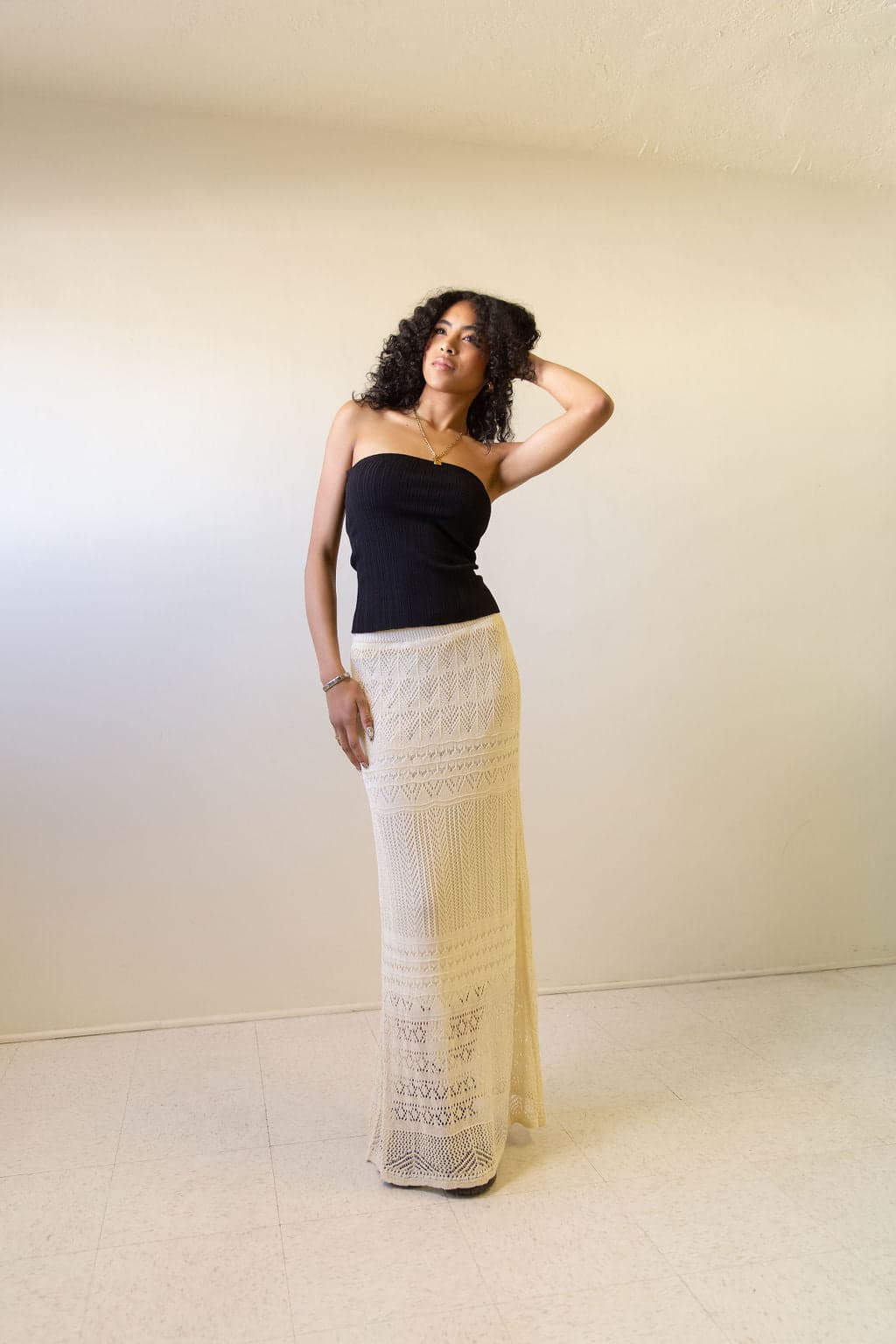 Ribbed Strapless Top